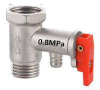 Válvula de alivio de latón grueso con doble función de seguridad: descarga de sobrepresión y bloqueo de flujo inverso (80 g/0,8 MPa)
