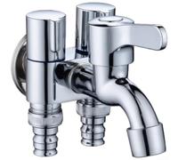 Válvula de ángulo de 3 salidas de acero inoxidable sellado 3 salidas | Diseño de 3 vías, funcionamiento simultáneo, ahorra espacio, ideal para lavadora y WC, resistente