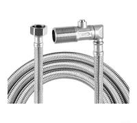 Válvula de ángulo de acero inoxidable de grado 304 con interruptor para compatibilidad de manguera trenzada estándar para instalaciones de grifos e inodoros (tuercas de 100 cm)