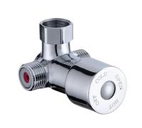 Válvula de ángulo de agua del desviador, Ángulo de mezcla agua fría y caliente 2 piezas G1/2. Control temperatura Silver Adj for cabezal ducha