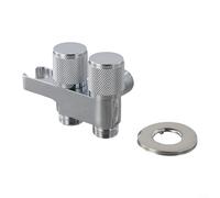 Válvula de ángulo de aleación de zinc G1/2 con doble salida diseñada para cabezal de ducha, inodoro, lavabo, control de flujo de agua (cromo)