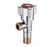 Válvula de ángulo de cobre 1/2 pulgada Núcleo de disco Agua fría caliente | Construcción de latón resistente, sellado sin fugas, funcionamiento suave, rojo, ajuste de grifo de fregadero