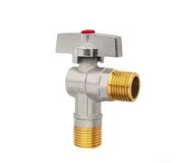 Válvula de ángulo de cobre G1/2 pulgadas, válvula de parada de agua fría y caliente, válvula de bola roscada de alto flujo para baño, cocina, lavadora, estándar, 80 x 32 mm, fácil de instalar, sin