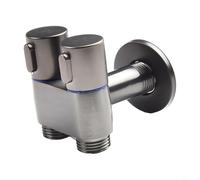 Válvula de ángulo de control doble para inodoro y pulverizador de bidé con entrada G1/2, desviador de agua bidireccional para lavabo de baño, calentador de cabezal de ducha, material de aleación negro