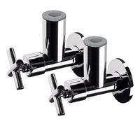 Válvula de ángulo de diseño con roseta | Exclusivo II | 1/2 pulgadas | Latón cromado | 2 unidades