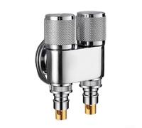 Válvula de ángulo de dos vías G1/2 con control dual para lavadora e inodoro, cuerpo de aleación y gestión de flujo de agua separada (plata)