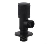 Válvula de ángulo de latón, G1/2 Entrada de agua Baño Lavabo Salida Grifo Divisor Válvula individual para fontanería de cocina (negro)