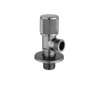 Válvula de ángulo de latón gris válvula de entrada de baño válvula de salida G1/2 para lavabo, desviador de fregadero de cocina, lavabo, grifo de parada de agua (2 unidades, cromado)