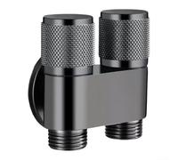 Válvula de ángulo de salida doble, divisor de agua de triple conexión con interruptores independientes, grifo desviador de ducha de latón, para lavadora y adaptador de bidé de inodoro, en dos salidas