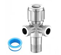 Válvula de Ángulo Doble, con 2 X 1/2 Pulgadas y Cinturón de Materia Prima, Válvula de Ángulo Doble para Lavabo, Llave de Paso Agua 1/2