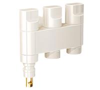 Válvula De Ángulo Grifo De Inodoro Con Válvula Angular G1/2 Blanco Lechoso Uno En Tres Salidas Cierre Automático De Agua Doble G1/2+Lavadora De Latón