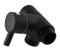 Válvula de ángulo grifo latón 3 vías, válvula desviadora ducha G1/2 ''para cabezal mano y fijo Para BañO(Black)