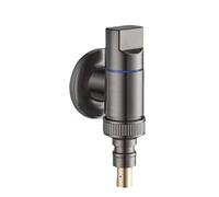 Válvula de ángulo grifo multifunción, válvula apertura agua latón, Clip parada G1/2 montada en la pared, 2 uds Para Baño Cocina(Gray)