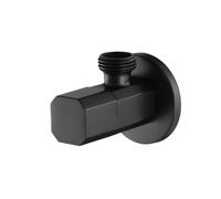 válvula de ángulo, Interruptor de diseño octagonal negro Válvulas llenado latón Una entrada salida Válvula cierre Lavabo baño Accesorios for inodoro