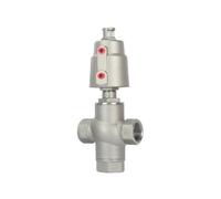 Válvula de ángulo neumática de acero inoxidable de 3 vías DN50, 16 bar, normalmente cerrada, for vapor, gasóleo(Double Acting)