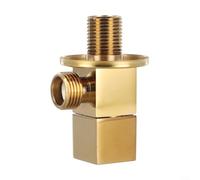 Válvula de ángulo triangular rosca macho G 1/2 para baño, bidé, fregadero, calentador de agua, montaje en pared, construcción de cobre, chapado en cromo (dorado)