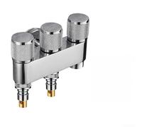Válvula de ángulo triple desviador de agua de latón, 1 entrada, 3 salidas, divisor con controles separados, cobre inoxidable, se adapta a rosca estándar, montaje de pared compacto para lavadora y