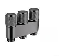 Válvula de ángulo triple desviador de agua de latón, divisor de 1 entrada y 3 salidas con controles separados, cobre inoxidable, se adapta a rosca estándar, montaje de pared compacto para lavadora y