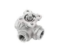 válvula de ángulo, Válvula de bola tres vías acero inoxidable 304, plataforma alta, en forma T, L, con interruptor válvula rosca interna q14/q15, DN25 50 (DN40,304)(304,DN8)