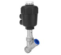 Válvula de Asiento Angular Acero Accionado por Aire Caja de Plástico Engrosada Válvula de Vapor Conexión de Rosca DN15 de 1/2 pulg. Acero Inoxidable (1/2 DN15)