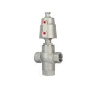 Válvula de asiento angular acero inoxidable 3 vías DN50, 16 bar, normalmente cerrada, for vapor, gasóleo y otros líquidos(Single Acting)