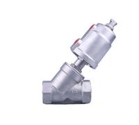 Válvula de asiento en ángulo de actuador neumático de acero inoxidable DN20, válvula de asiento neumática de 16bar for aceite de vapor cerrado Normal ( Size : Normally Closed , Color : Single Acting )