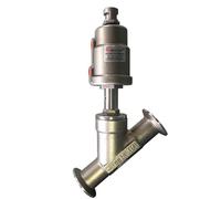 Válvula de asiento en ángulo de instalación rápida neumática DN50, 16 bar, sellado de válvula de asiento en ángulo de acero inoxidable 304(Normally Closed,Double Acting)