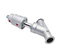 Válvula de asiento en ángulo instalación rápida neumática acero inoxidable DN50 304, válvula 16bar, sellado PTFE(Double Acting)