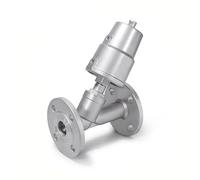 Válvula de asiento en ángulo neumática con brida de acero inoxidable DN15(Normally Open,Single Acting)