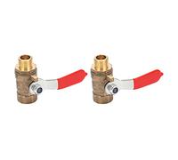 Válvula de bola 1/4 Mini de acero inoxidable Válvula de bola multicapa Resistente a la corrosión recubierta de silicona Durable para accesorios de compresor de aire 2 piezas
