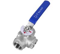 Válvula de bola 3 vías tipo T/L hembra, puerto completo, for tuberías, sistemas conservación agua, fábricas y obras construcción Para El Riego De Espacios Verdes(DN40,L Type)