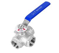 Válvula de bola 3 vías tipo T/L hembra, puerto completo, for tuberías, sistemas conservación agua, fábricas y obras construcción Para El Riego De Espacios Verdes(DN40,T Type)