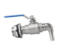 Válvula de bola 8 10 12 14 20 25 32 40 50 mm Espiga for manguera a 1/2" 3/4" 1" 2" Rosca acero inoxidable 304 for tanque agua Conector adaptador barril cerveza, 1 pieza(DN25*25mm)