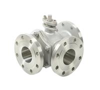 Válvula de bola bridada de 3 vías, tipo T/L, de acero inoxidable 304, DN100, Q44F/Q45F-16P, 4", inversión y derivación, conmutación y regulación.(L Type)