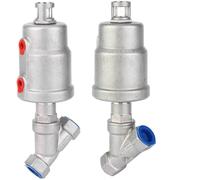 Válvula de bola con actuador de acero inoxidable - Válvula angular neumática de con rosca hembra - Colector de electroválvula de 1 pieza(DN20)