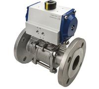 Válvula de Bola con Bridas de Accionamiento Neumático de 2 Vías DN65 PN16 Acero Inoxidable Doble Efecto
