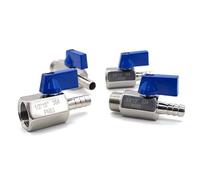 Válvula de bola de 1/8, 1/4, 3/8 y 1/2 pulgada, acero inoxidable 304, rosca hembra, adaptador macho, 8/10/12 mm, 1 unidad(1/4",FEMALE_12 MM)