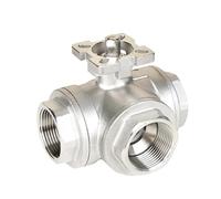Válvula de bola de 3 vías con puerto TL en T, rosca hembra de 1/4", 3/8", 1/2", 3/4", 1"-2", acero inoxidable 304(DN65 2.5 Inch BSP)