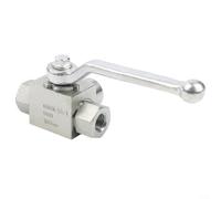Válvula de bola de 3 vías de alta presión 1/10.2 cm a 3/10.2 cm Válvula manual hidráulica de acero al carbono 500 bar MWP para la industria petrolera Agua Aceite Gas (G1/4)