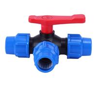 Válvula De Bola De 3 Vías for Tubería De PE (20/25/32/40/50/63 mm) De Plástico De Cierre Rápido(63mm)