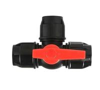 Válvula de bola de 3 vías para tubería de PE, Tamaños múltiples multicolores del T-tipo plástico de la vávula bola 3 maneras conexión PE(Black,25mm)