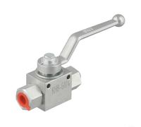 Válvula de bola de acero al carbono de 2 vías 500 Bar para BSP G1/4-G3/4, apagado manual para sistemas industriales de agua, aceite y gas (G1/4)