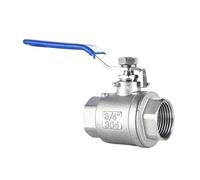Válvula de bola de acero inoxidable 304, 1 unidad, con cable interior, paso completo, 4/6, interruptor de distribución de agua, rosca BSPT(DN40,201material quality)