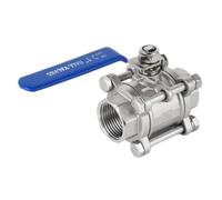 Válvula de bola de acero inoxidable 304 de 2 pulgadas DN50, 3 piezas, rosca 1 unidad