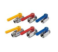 Válvula de bola de acero inoxidable 304 Rosca interna y externa Interruptor de mango largo rojo, azul, amarillo Válvula de agua(Blue,F-F_3/4")