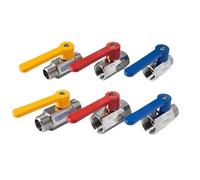 Válvula de bola de acero inoxidable 304 Rosca interna y externa Interruptor de manija larga rojo, azul, amarillo Válvula de agua(F-M_1/4")