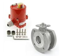 Válvula de Bola de Acero Inoxidable de 1 Pieza 2 Vías Bridadas Eléctrica DN25 PN40 24 V CC