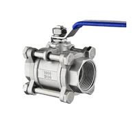 Válvula de bola de acero inoxidable de 2,5" con rosca BSP, DN65, de tres piezas(SS201)