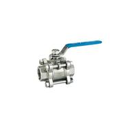 Válvula de bola de acero inoxidable de 3/4" con rosca BSP DN20 de tres piezas for líquidos y gases.(SS304)