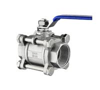 Válvula de bola de acero inoxidable de tres piezas con rosca BSP de 1/2", 3/4", 1", 1-1/4", 1-1/2" y 2" for líquidos y gases.(2")